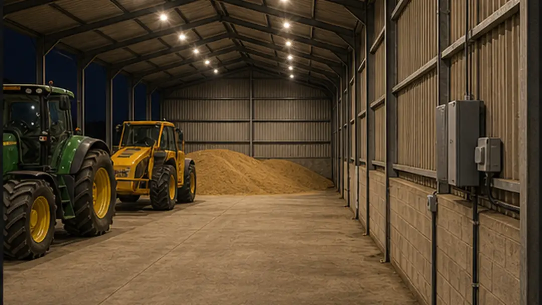Finished agricultural electrician electrical work